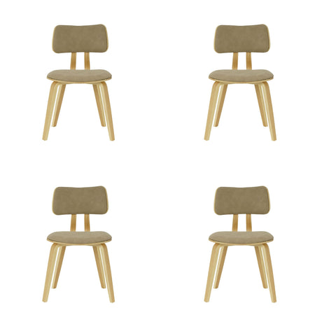 Jaguar - Curved Back Wood Dining Chair With Faux Leather Seat