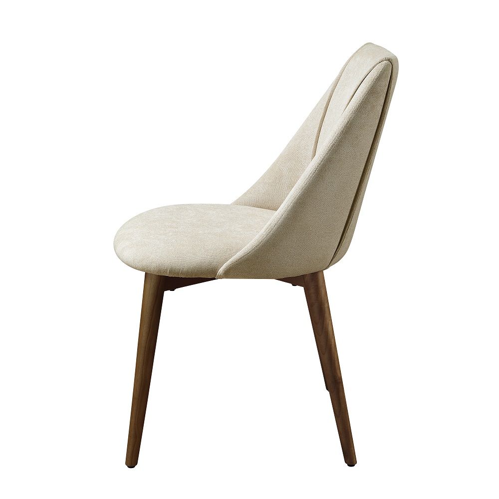 Willene - Side Chair Set of 2) - Beige Fabric & Walnut