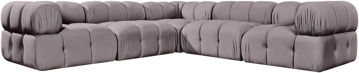 Orin - Velvet 5 Piece Modular Corner Sectional
