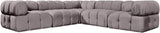 Orin - Velvet 5 Piece Modular Corner Sectional