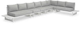 Maldives - 6 Piece Water Resistant Outdoor Patio Modular Sectional With White Base