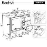 36" Bathroom Vanity With Sink, Soft Close Drawers - Natural