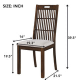 2 Pieces Set Dining Side Chair Rustic Modern Farmhouse Design Retro Design Easy To Assembly - Antique Dark Oak