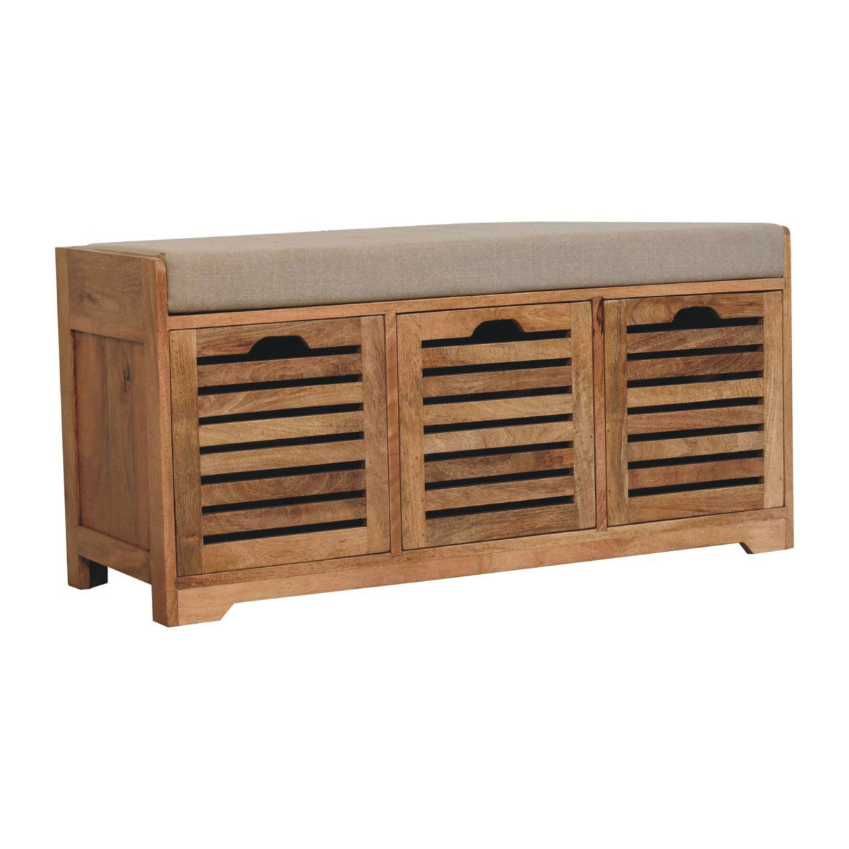 Shutter Shoe Bench, 3 Drawer - Oak