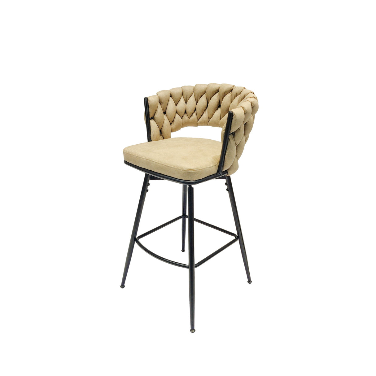 Bar Stool 360 Swivel With Back Footrest