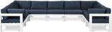 Nizuc - Outdoor Patio 9 Piece Modular Sectional With White Frame