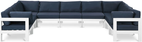 Nizuc - Outdoor Patio 9 Piece Modular Sectional With White Frame