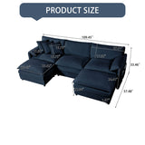 Modern Comfy Deep Seat Modular Sectional Sofa Cloud Couch With Ottoman