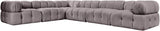 Orin - L-Shaped Velvet 6 Piece Modular Sectional