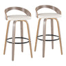 Grotto - 30" Fixed-Height Barstool (Set of 2) - Light Gray Wood