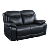 Ralorel - Motion Loveseat - Black Top Grain Leather