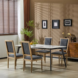 French Country Style Dining Chair With Upholstered Seating And Fluted Legs