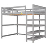 Loft Bed With Storage Shelves And Under Bed Desk