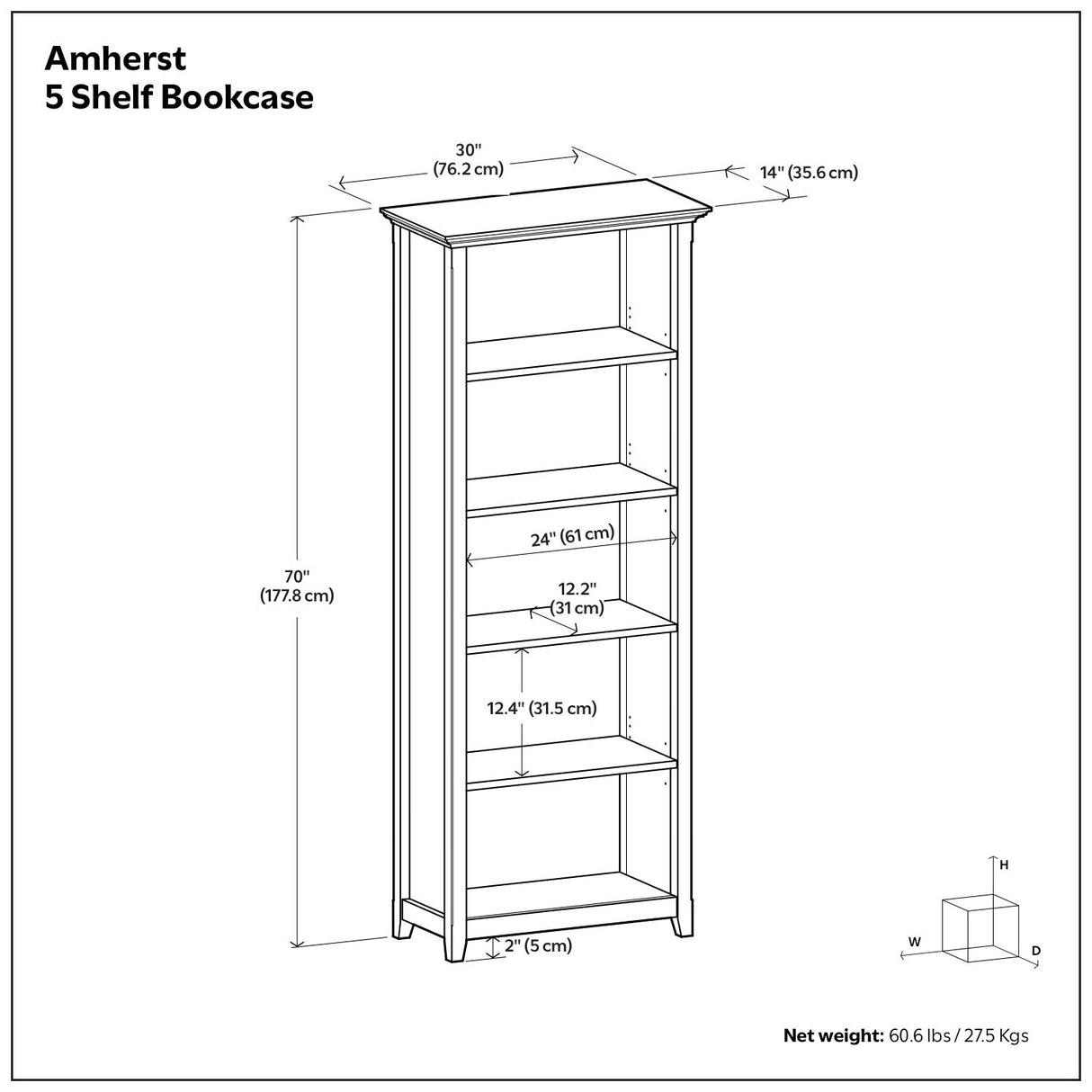 Amherst - Bookcase With Adjustable Shelves
