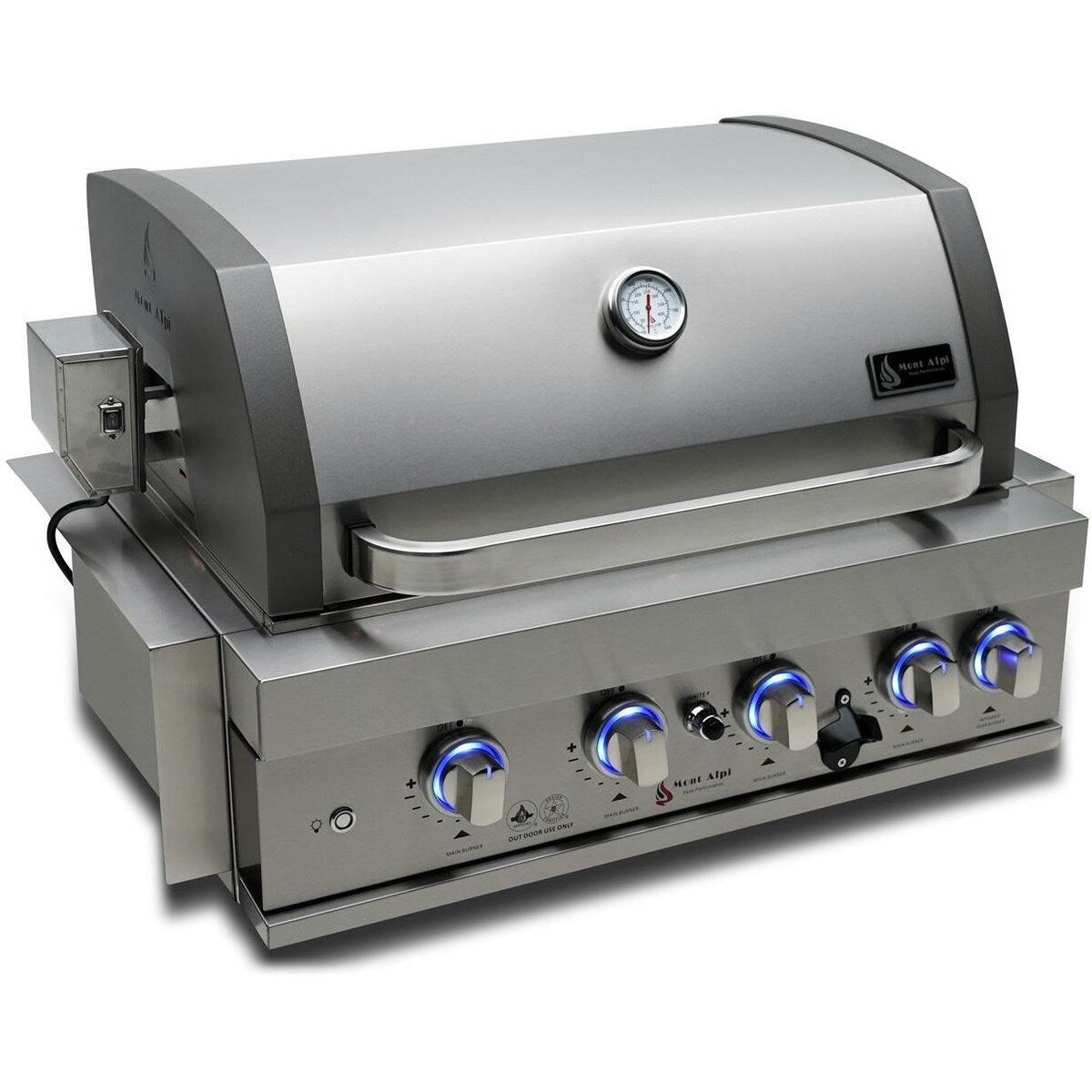 Mont Alpi Artwood Series 6.5 Ft Natural Gas Outdoor Kitchen Island w/ 4-Burner Grill - MA400-AW