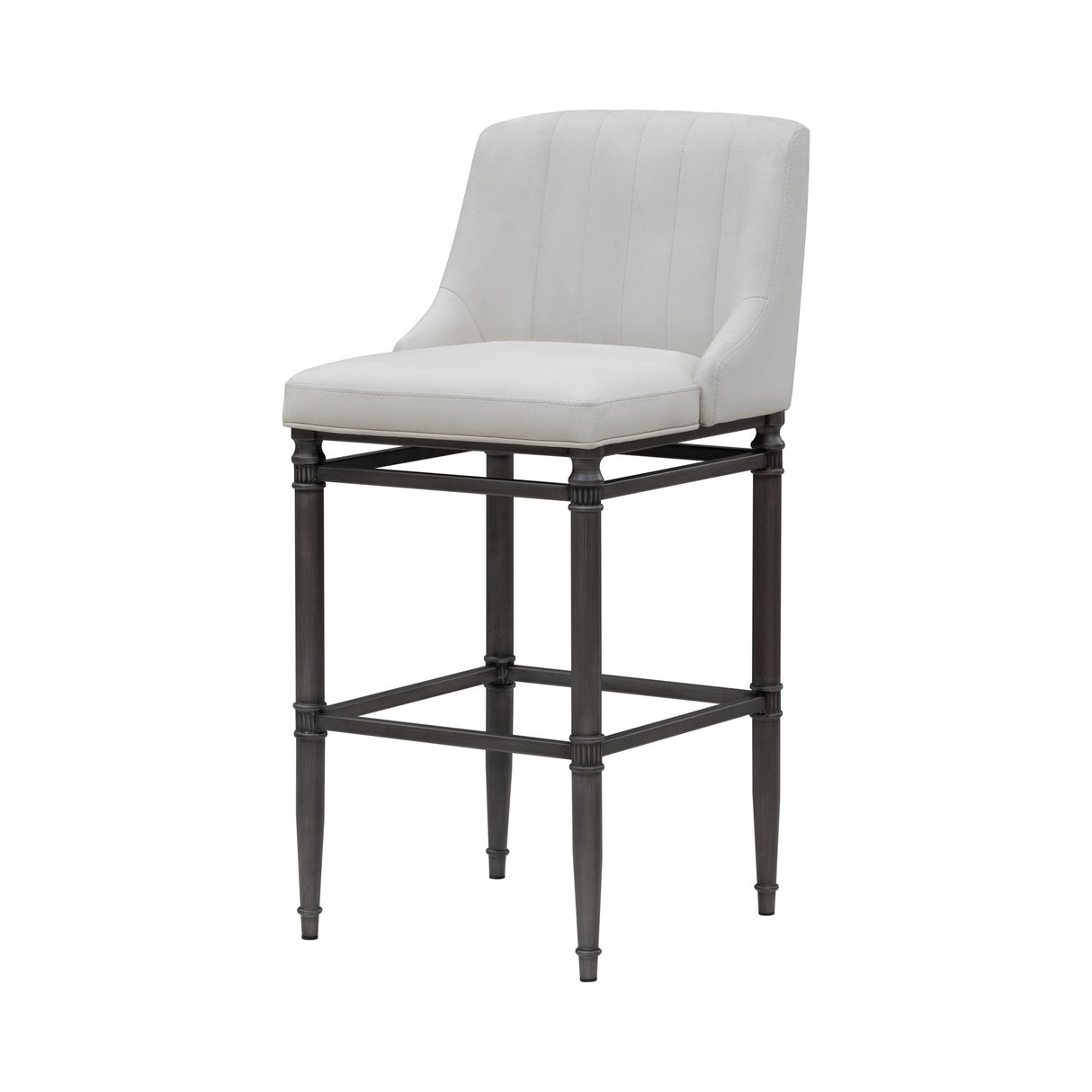 Marvin - Steel Frame Faux Leather Upholstered Bar Height Barstool
