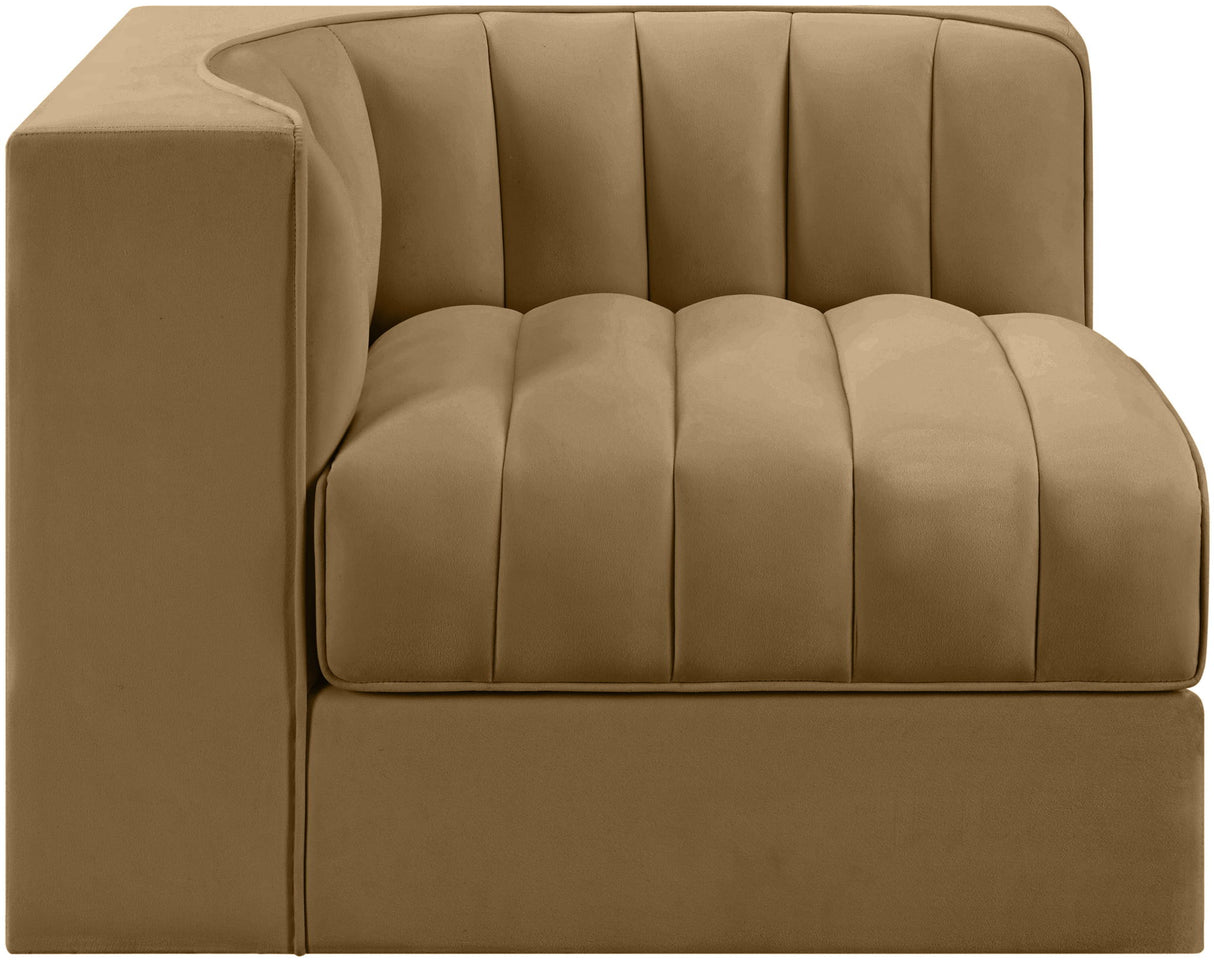 Rummi - Velvet Performance Fabric Upholstered Modular Corner Chair