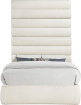 Adam - Boucle Fabric Bed With 89" Headboard