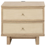 Kailani - 2-Drawer Nightstand Bedside Table - Beige Oak