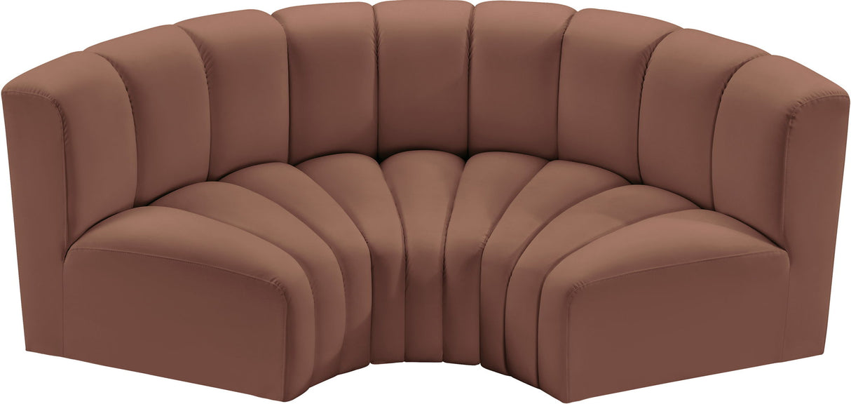 Arc - Faux Leather 3 Piece Modular U-Shaped Sofa