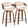 Symphony - Fixed-Height Counter Stool With Walnut Base (Set of 2)