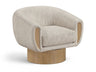 Avella - Interwoven Fabric Swivel Accent Chair - Light Brown Base