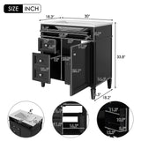 Bathroom Vanity With Top Sink, Storage Cabinet With 2 Drawers, Tip Out Drawer