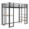 Bunk Bed With L-Shaped Desk And Dual Side Stairs