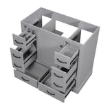 36" Bathroom Vanity Without Sink, Cabinet Base Only, 6 Drawers, Multi Functional Drawer Divider, Adjustable Shelf - Gray