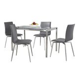 Fuji - Mason Upholstered Swivel Dining Set - Stainless Steel