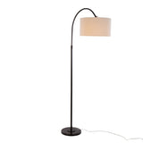 April - 72" Metal Floor Lamp - Oil Bronze With Natural Linen Shade