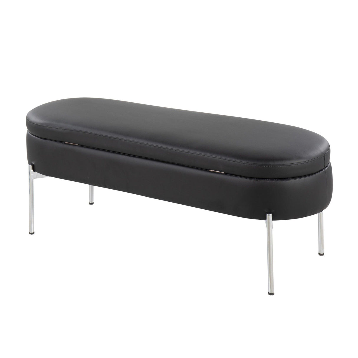 Chloe - Storage Bench - Chrome Metal