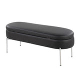 Chloe - Storage Bench - Chrome Metal