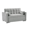 Modern Velvet Convertible Loveseat Futon Sofa With Pullout Bed, Reclining Backrest