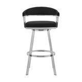 Bronson - Faux Leather And Brushed Stainless Steel Swivel Bar Stool