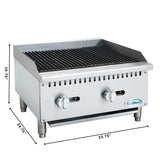 24 in. Commercial 2-Burner Natural Gas Charbroiler with 60,000 BTU in Stainless-Steel (KM-GCB2-24M)