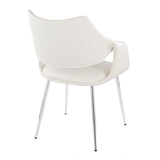 Curvo - High Back Upholstered Chair (Set of 2) - Chrome Metal Legs