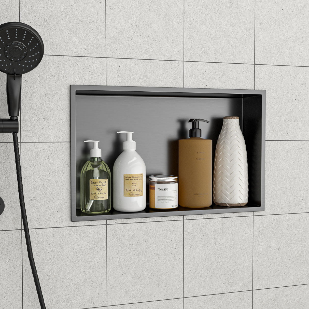 Stainless Steel Shower Niche With Seamless Design For Bathroom Storage