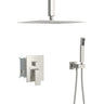 Dual Shower Head 16" Ceiling Mount Square Shower System With Rough In Valve