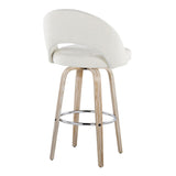 Renee - Upholstered Fixed-Height Barstool (Set of 2) - Whitewashed Wood