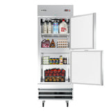 29 in. Commercial Stainless Steel Solid Half Door Reach-In Refrigerator, 23 cu. ft. RIR-1D-SSHD