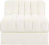 Rummi - Velvet Performance Fabric Upholstered Modular Armless Chair