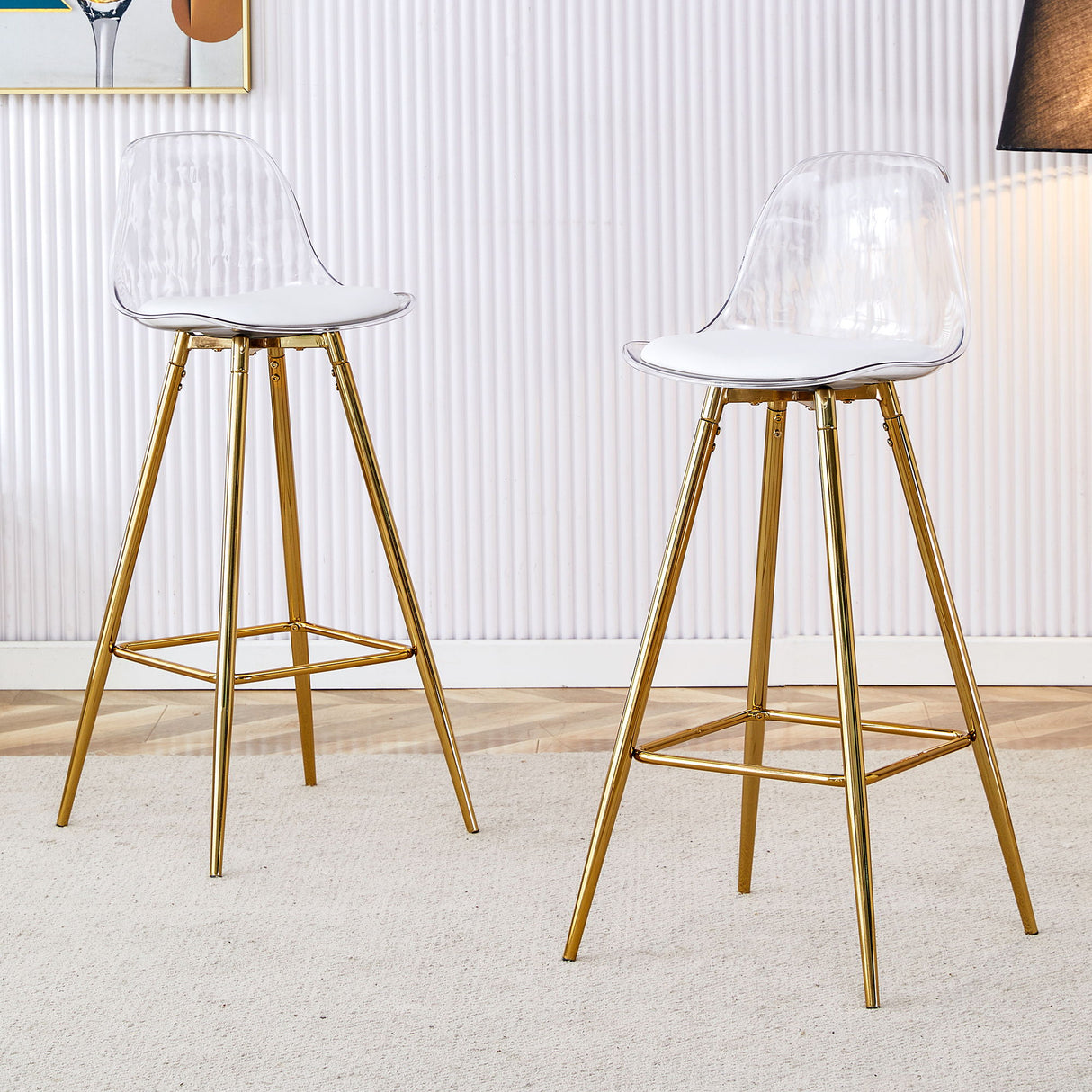 Stylish Upholstered Bar Chairs With Metal Leg