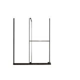 Glass Shower Door, Shower Sliding Door Walk In Shower Screen Dual Usage, 1 / 4" Thick Glass Panel With Stainless Steel Handle, Supporting Bar - Black