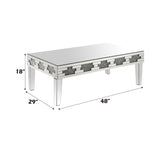 Noralie - 48" X 29" Coffee Table - Mirrored & Faux Diamonds