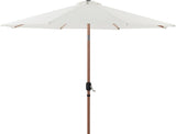 Fiji - Aluminum Patio Umbrella With Square White And Teak Base