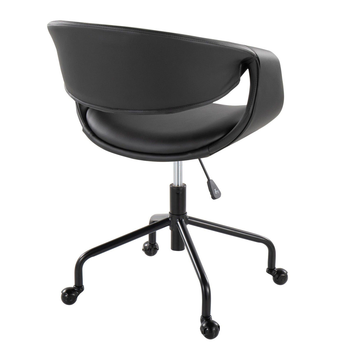 Curvo - Upholstered 4-Star Task Chair - Black Metal Base