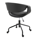 Curvo - Upholstered 4-Star Task Chair - Black Metal Base