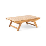 Outdoor Acacia Wood Coffee Table With Open Slat Design