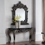 HD-328B - Mirror - Black Enamel With Gold Highlights
